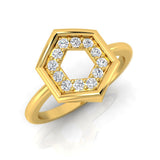 1/4 ctw Hexagon Shaped Ring