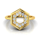 1/4 ctw Hexagon Shaped Ring