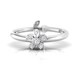 1/8 ctw Flower & Leaf Two Way Ring