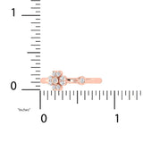 1/8 ctw Flower Pink Gold Plated Ring