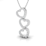 1/5 Ctw Triple Heart Pendant