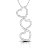 1/5 Ctw Triple Heart Pendant