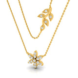 1/3 ctw Flower & Leaf Pendant