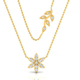 1/3 ctw Flower & Leaf Pendant