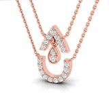 1/3 ctw Drop Shaped Layered Pendant