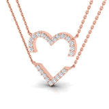 1/3 ctw Heart Shaped Layered Pendant