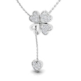 1/4 ctw Clover Lariat Pendant Necklace