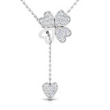 1/4 ctw Clover Lariat Pendant Necklace