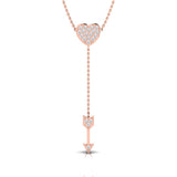1/4 ctw Heart & Arrow Lariat Pendant Necklace