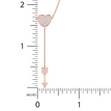 1/4 ctw Heart & Arrow Lariat Pendant Necklace