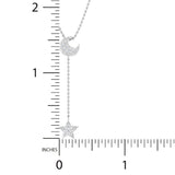 1/6 ctw Moon & Star Lariat Pendant Necklace