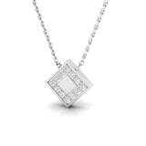 1/10 ctw Dainty Geometric Square Pendant