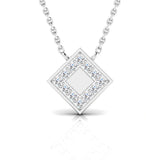 1/10 ctw Dainty Geometric Square Pendant
