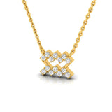 1/8 ctw Dainty Aquarius Horoscope Pendant