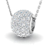 1 1/4 ctw Pave Hollow Bead Pendant