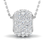 1 1/4 ctw Pave Hollow Bead Pendant