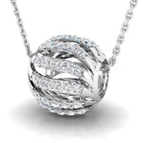 5/8 ctw Wavy Design Hollow Bead Pendant