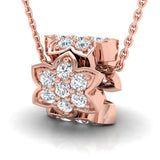 5/8 ctw Floral Design Bead Pendant