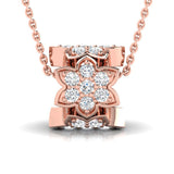 5/8 ctw Floral Design Bead Pendant