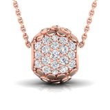 3/4 ctw Floral Design Pave Hollow Bead Pendant