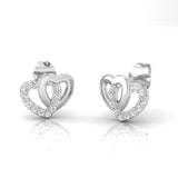 1/6 Ctw Interlinked Heart Stud Earrings