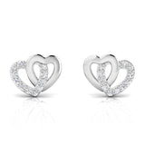 1/6 Ctw Interlinked Heart Stud Earrings
