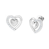 1/5 Ctw Double Heart Stud Earrings