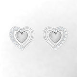 1/5 Ctw Double Heart Stud Earrings