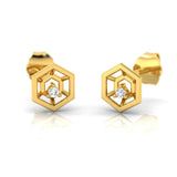 1/20 ctw Hexagon Shaped Stud Earrings