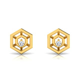 1/20 ctw Hexagon Shaped Stud Earrings