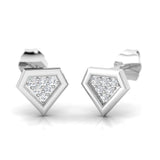 1/8 ctw Diamond Shaped Stud Earrings