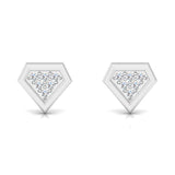 1/8 ctw Diamond Shaped Stud Earrings