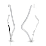 1 1/2 ctw Wavy Extra Large Hoop Earrings