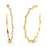 2 ctw Scalloped Extra Large Hoop Earrings