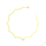 2 ctw Scalloped Extra Large Hoop Earrings