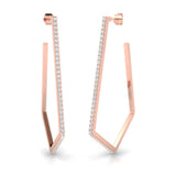 1 1/2 ctw Geometric Extra Large Hoop Earrings