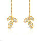 1/2 ctw Leaf Threader Earrings