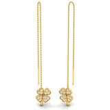 5/8 ctw Clover Threader Earrings