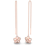 1/3 ctw Flower Threader Earrings