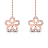 1/3 ctw Flower Threader Earrings