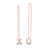 3/8 ctw XO Threader Earrings