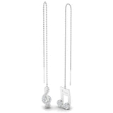 1/4 ctw Music Note Mis Matched Threader Earrings