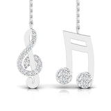 1/4 ctw Music Note Mis Matched Threader Earrings