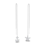 3/8 ctw Anchor & Starfish Mis Matched Earrings Threader
