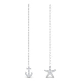 3/8 ctw Anchor & Starfish Mis Matched Earrings Threader