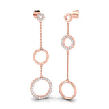 1/2 ctw Circle Mis Matched Hanging Earrings