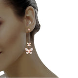 5/8 ctw Butterfly Mis Matched Hanging Earrings