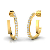 1/2 ctw Two Row Stud Cum Huggie Earrings
