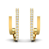 1/2 ctw Two Row Stud Cum Huggie Earrings