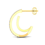 1/2 ctw Two Row Stud Cum Huggie Earrings